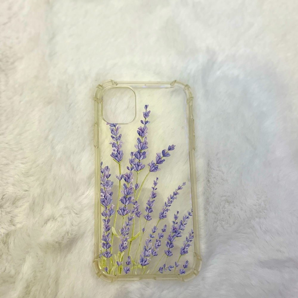 iPhone 11 clear lavender phone case.
